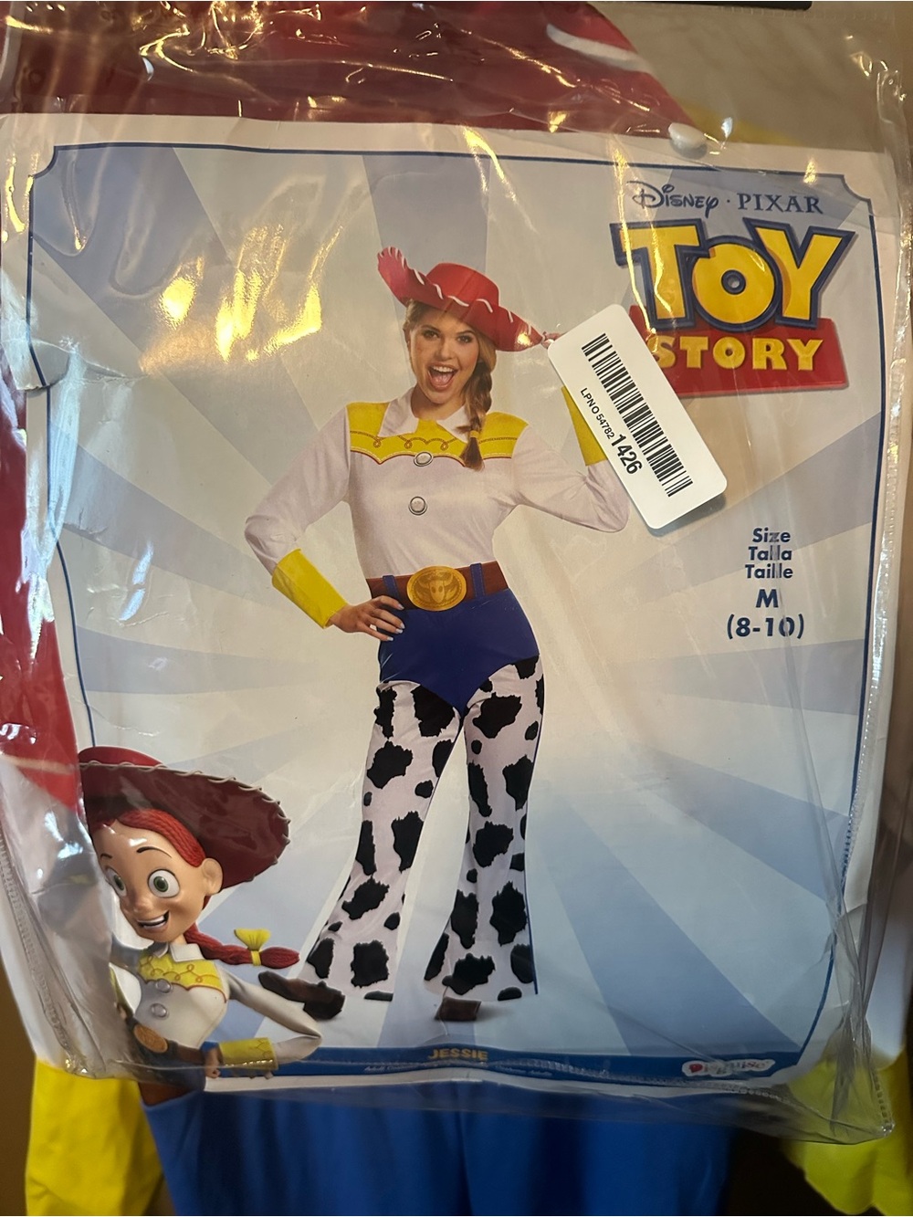 Disney Toy Story Jessie Adult Costume - White, Yellow, Blue, Red, Black